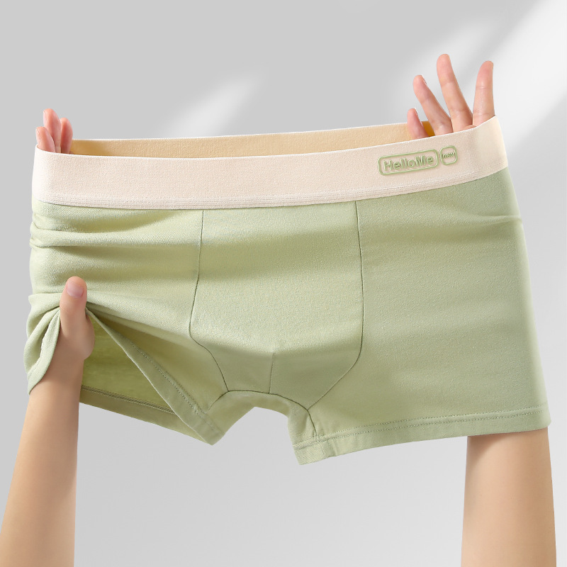 Boxer Brief Pack Cotton - L-4XL 通気性綿男性ボクサーブリーフ弾性ウエストバンド下着抗菌 3D ポーチ Boyshorts 無地ボクサーパンティ