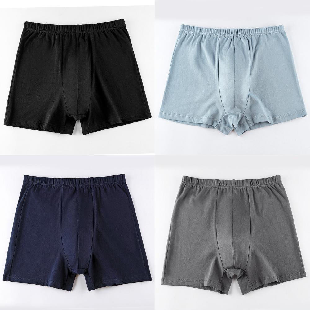 Boxer Brief Pack Cotton - 4 個綿男性パンティーパンツメンズボクサールーズビッグプラスサイズショーツメンズパンツ男性通気性下着ホームウェア 10XL