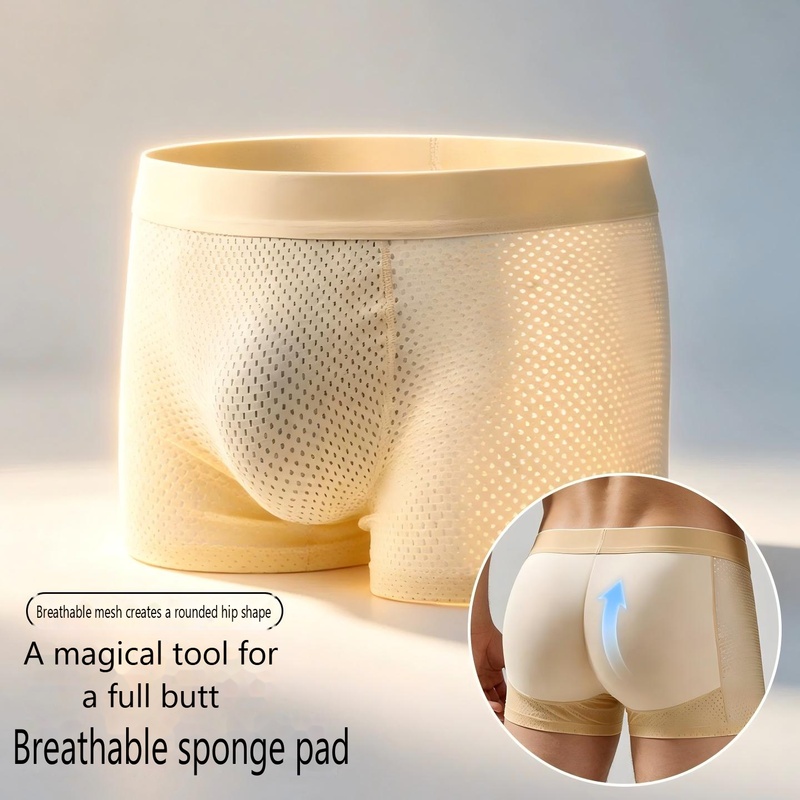 男性用、パッド入りボクサーパンツ、セクシーなヒップアップ効果 - Trunk Breathable Men のレビューと価格