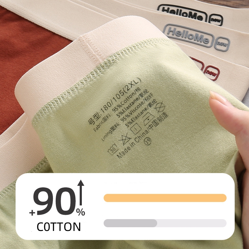 L-4XL 通気性綿男性ボクサーブリーフ弾性ウエストバンド下 - Boxer Brief Pack Cotton のレビューと価格