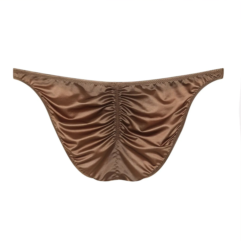 セクシーなパンティー男性下着光沢のあるサテンローライズ U  - Pouch Boxer Pouch のレビューと価格
