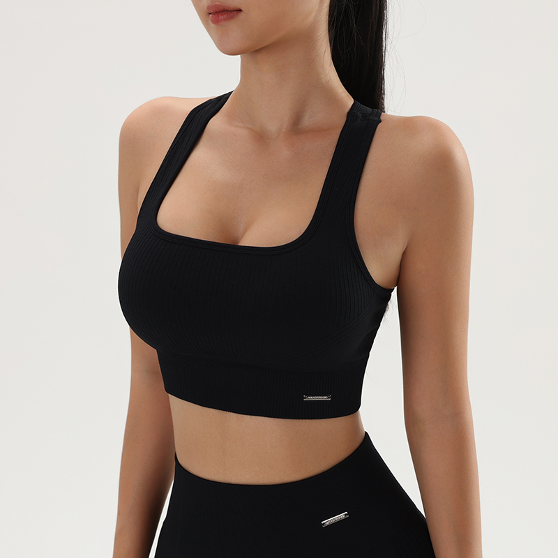 女性用シームレスリブクロップタンクトップ、パッド入りブラ、ス - Tank Top Ribbed のレビューと価格